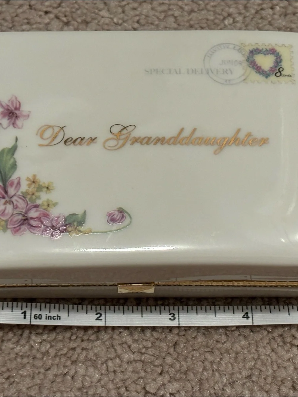 Dear Granddaughter Decorative Heirloom Porcelain Keepsake Music Box - Floral